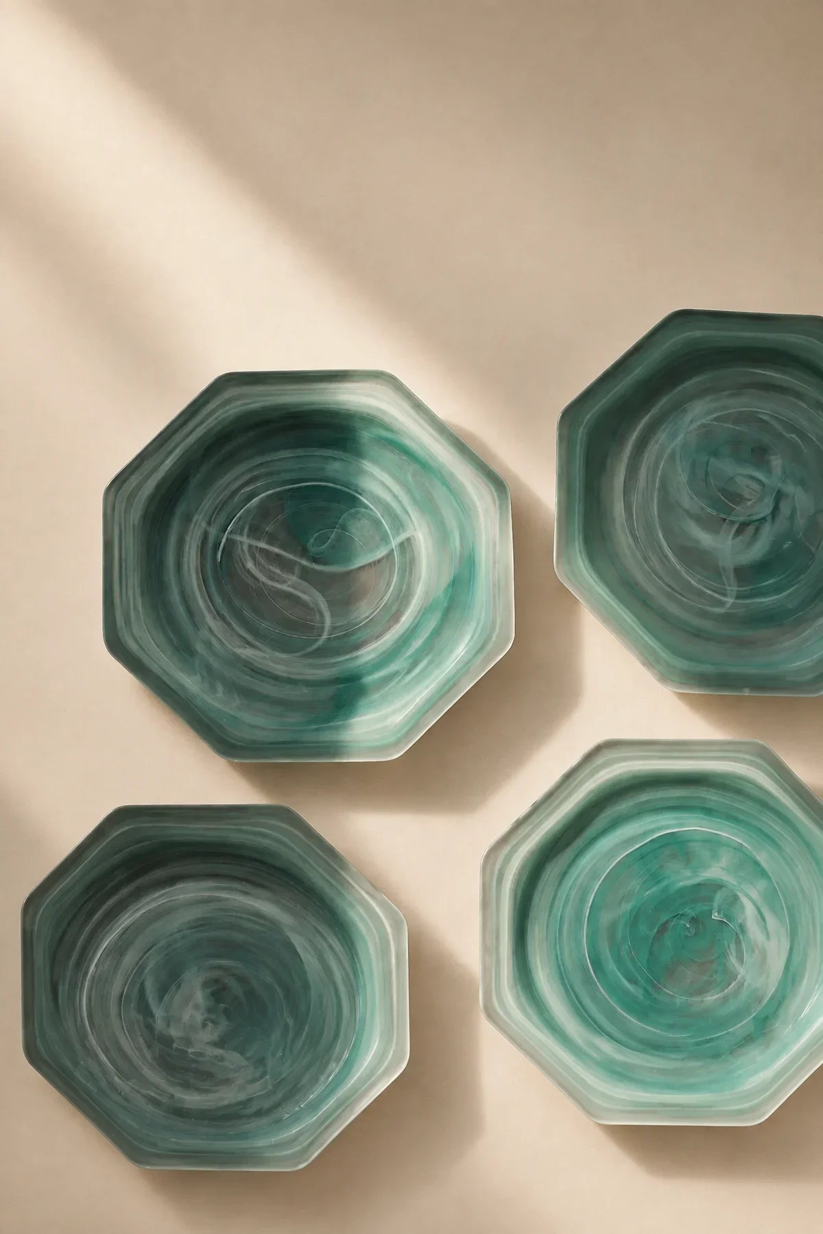 Tidal Orbit Teal Glass Serving Plate