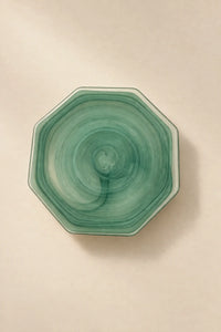 Tidal Orbit Teal Glass Serving Plate