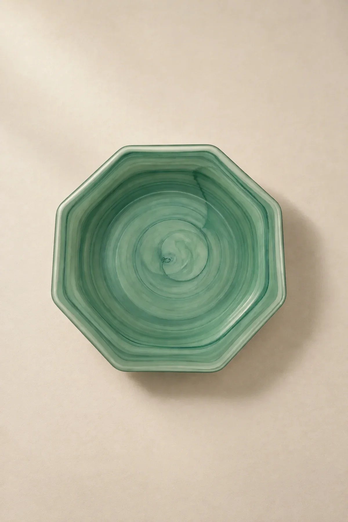 Tidal Orbit Teal Glass Serving Plate