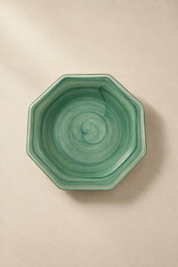 Tidal Orbit Teal Glass Serving Plate