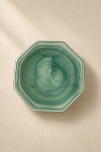 Tidal Orbit Teal Glass Serving Plate