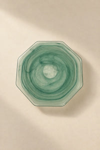 Tidal Orbit Teal Glass Serving Plate