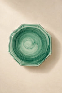 Tidal Orbit Teal Glass Serving Plate