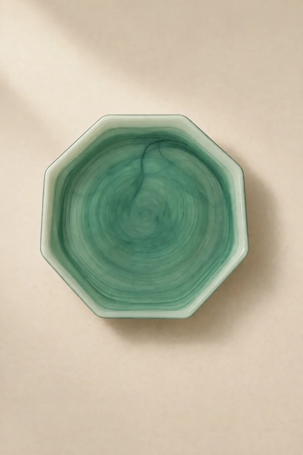 Tidal Orbit Teal Glass Serving Plate