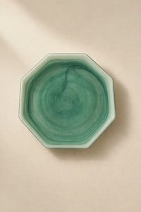 Tidal Orbit Teal Glass Serving Plate