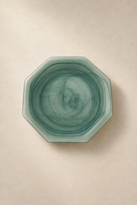 Tidal Orbit Teal Glass Serving Plate