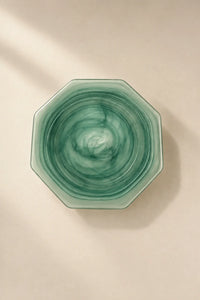 Tidal Orbit Teal Glass Serving Plate