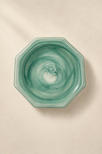 Tidal Orbit Teal Glass Serving Plate