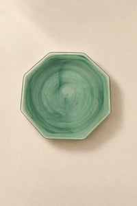 Tidal Orbit Teal Glass Serving Plate