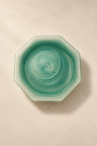Tidal Orbit Teal Glass Serving Plate