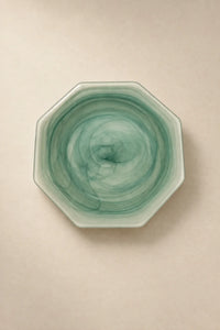 Tidal Orbit Teal Glass Serving Plate