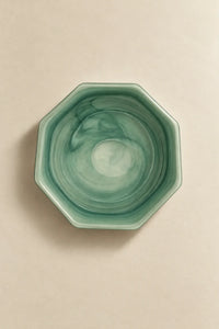 Tidal Orbit Teal Glass Serving Plate