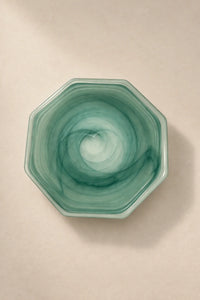 Tidal Orbit Teal Glass Serving Plate