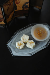 Quiet Orbit White-Swirl Glass Serving Tray