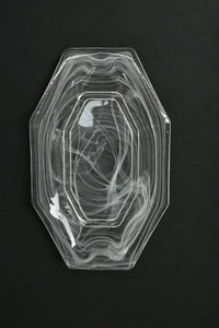 Quiet Orbit White-Swirl Glass Serving Tray