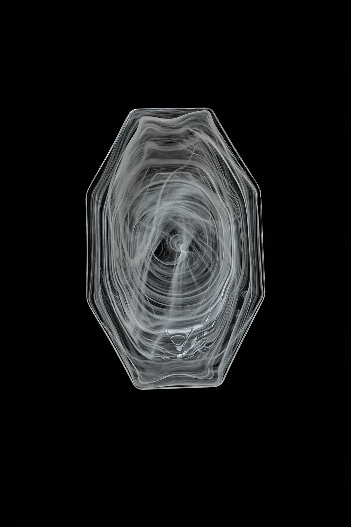 Quiet Orbit White-Swirl Glass Serving Tray