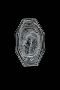 Quiet Orbit White-Swirl Glass Serving Tray