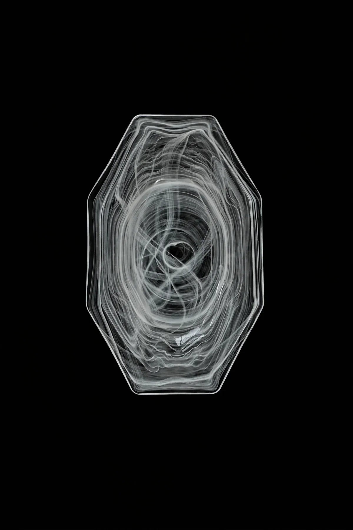 Quiet Orbit White-Swirl Glass Serving Tray