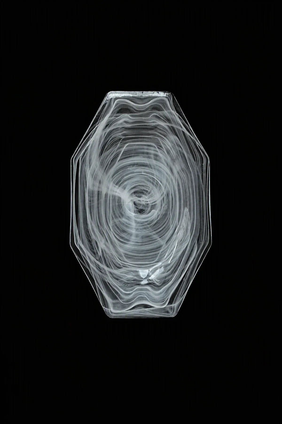 Quiet Orbit White-Swirl Glass Serving Tray