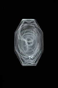 Quiet Orbit White-Swirl Glass Serving Tray