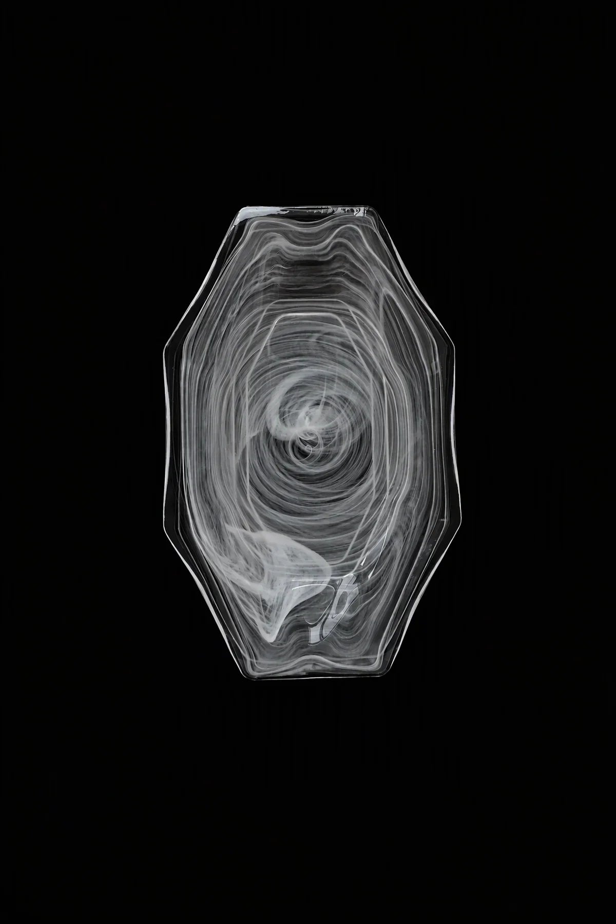 Quiet Orbit White-Swirl Glass Serving Tray