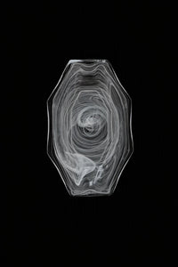 Quiet Orbit White-Swirl Glass Serving Tray