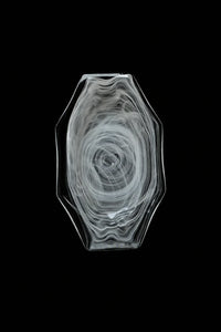 Quiet Orbit White-Swirl Glass Serving Tray