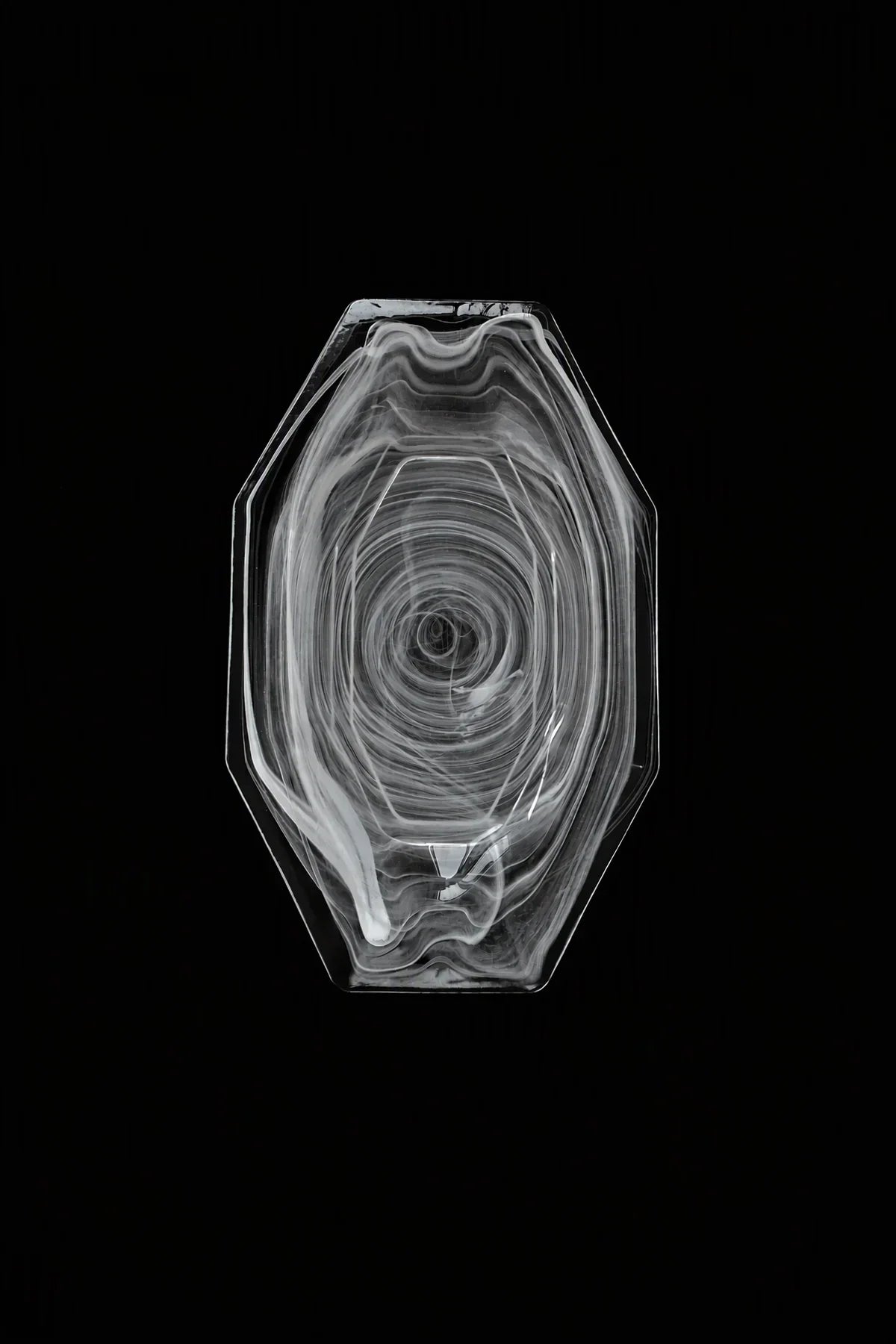 Quiet Orbit White-Swirl Glass Serving Tray