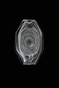 Quiet Orbit White-Swirl Glass Serving Tray
