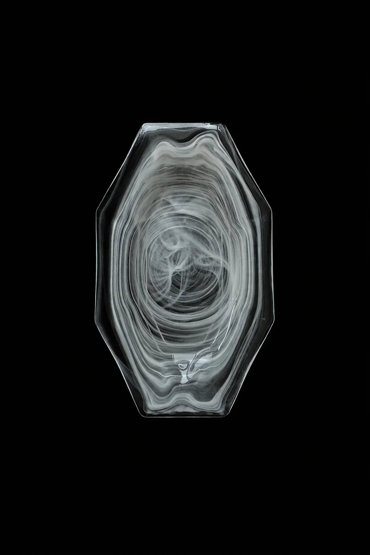 Quiet Orbit White-Swirl Glass Serving Tray