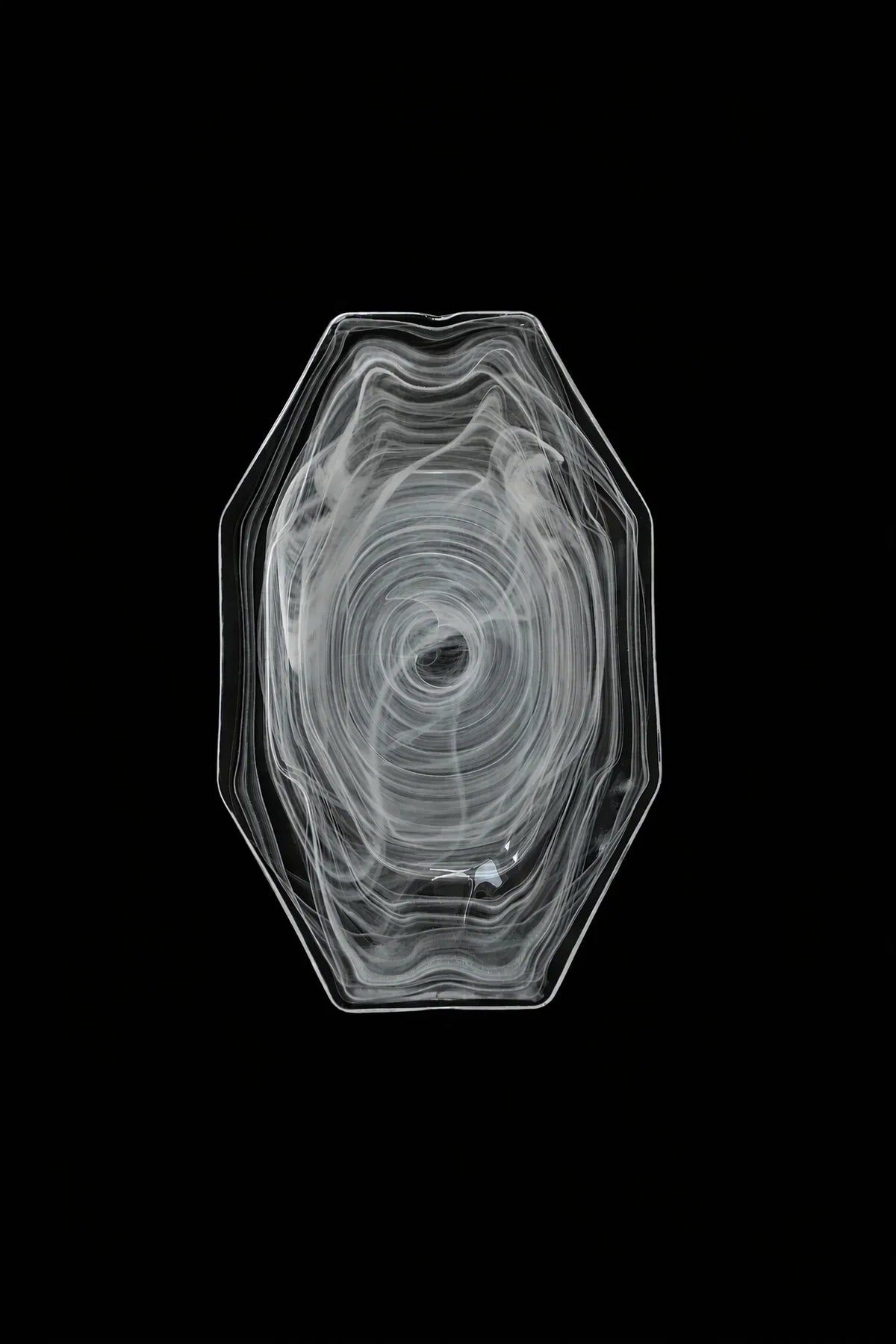 Quiet Orbit White-Swirl Glass Serving Tray