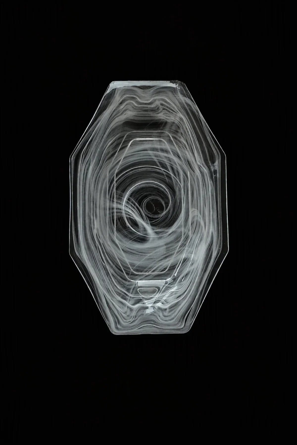 Quiet Orbit White-Swirl Glass Serving Tray