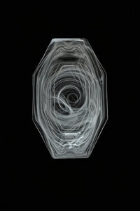 Quiet Orbit White-Swirl Glass Serving Tray