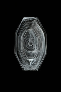 Quiet Orbit White-Swirl Glass Serving Tray