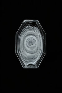 Quiet Orbit White-Swirl Glass Serving Tray