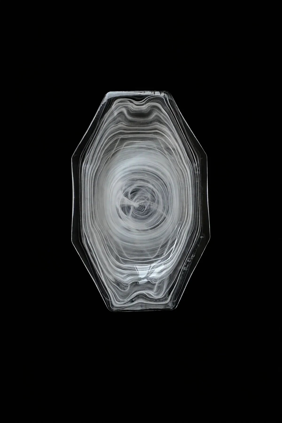 Quiet Orbit White-Swirl Glass Serving Tray