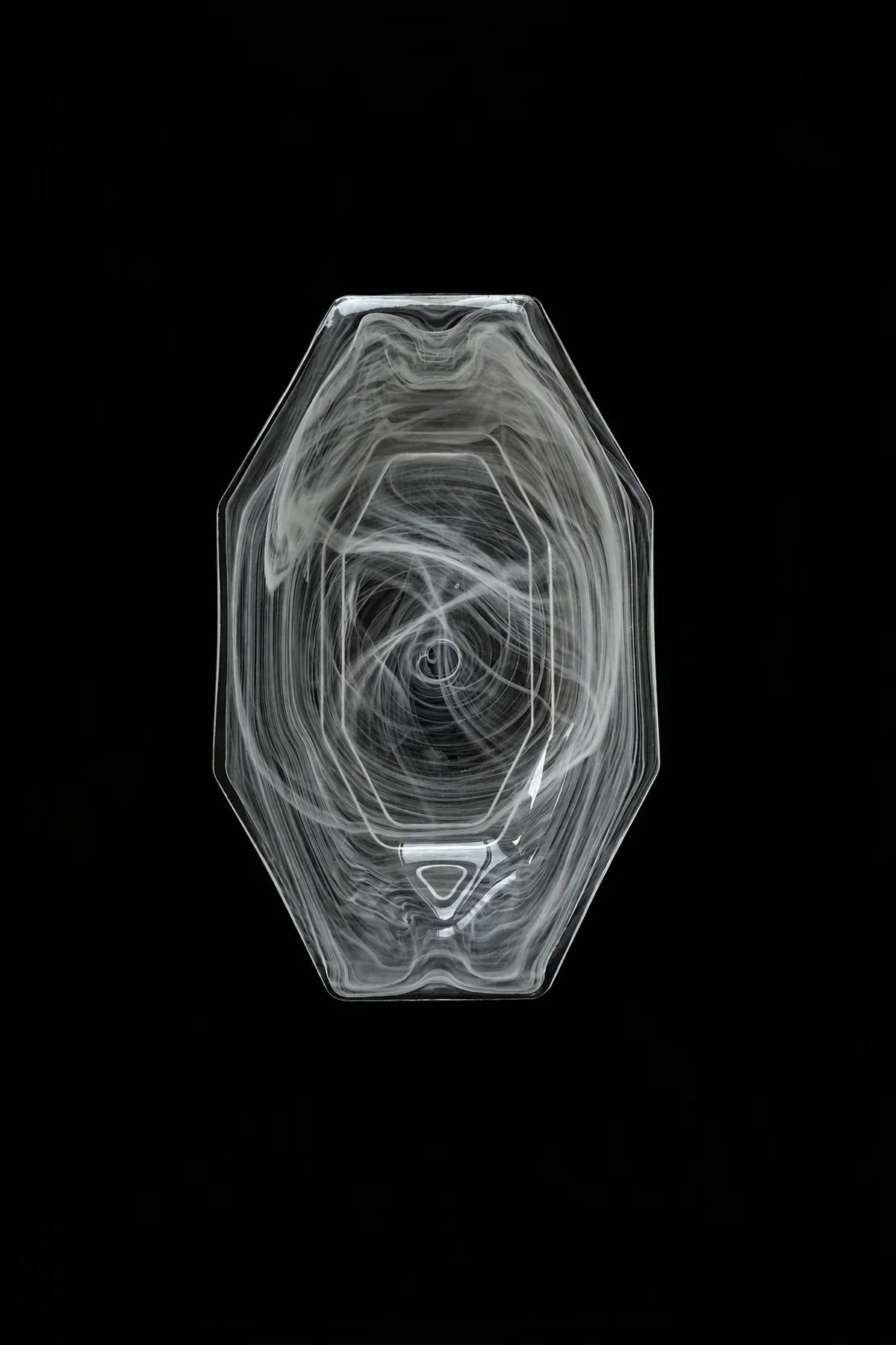 Quiet Orbit White-Swirl Glass Serving Tray