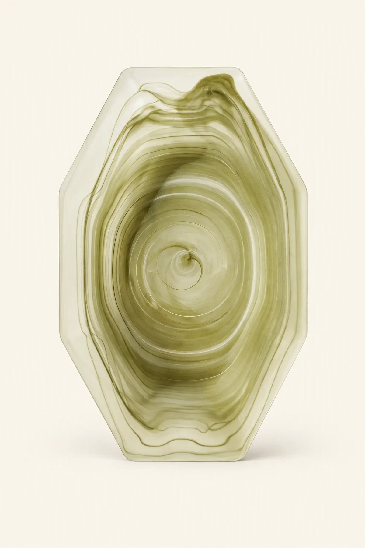Still Current Sage Glass Serving Bowl