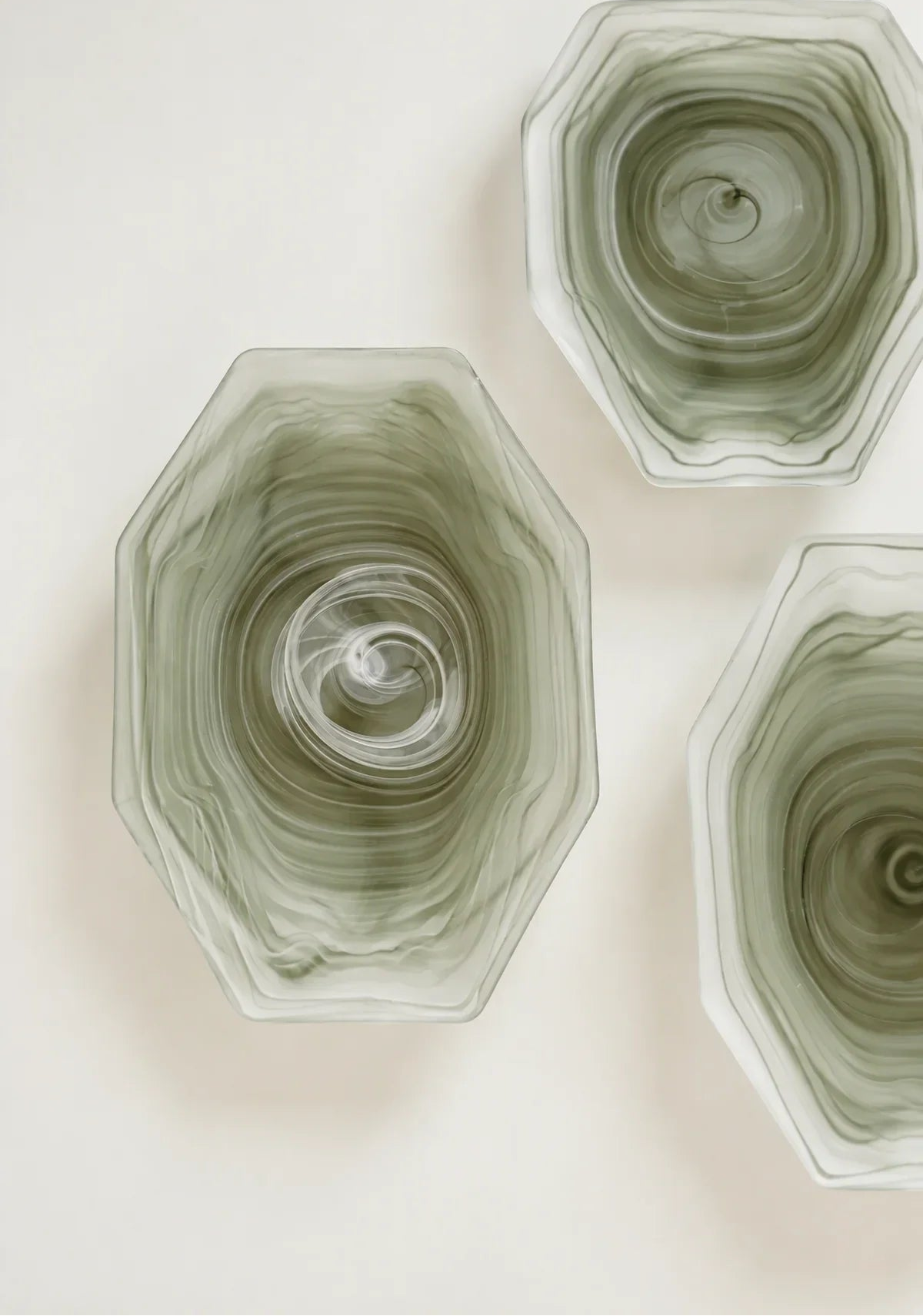 Still Current Sage Glass Serving Bowl