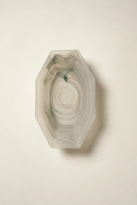 Still Current Sage Glass Serving Bowl