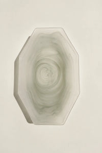 Still Current Sage Glass Serving Bowl