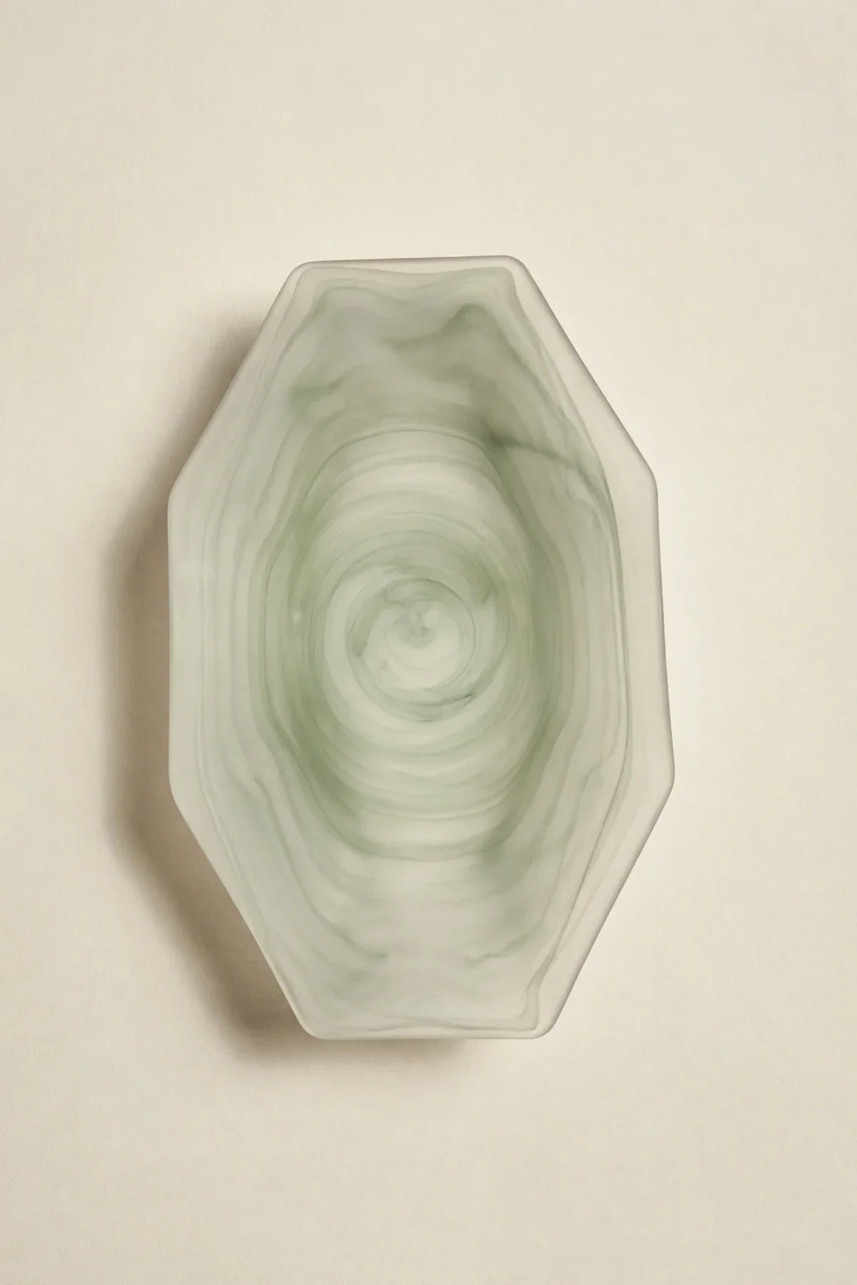 Still Current Sage Glass Serving Bowl