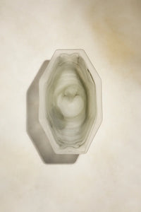 Still Current Sage Glass Serving Bowl