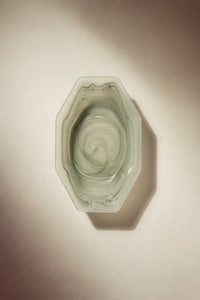 Still Current Sage Glass Serving Bowl