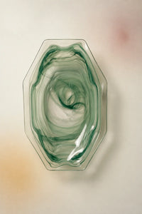 Still Current Sage Glass Serving Bowl