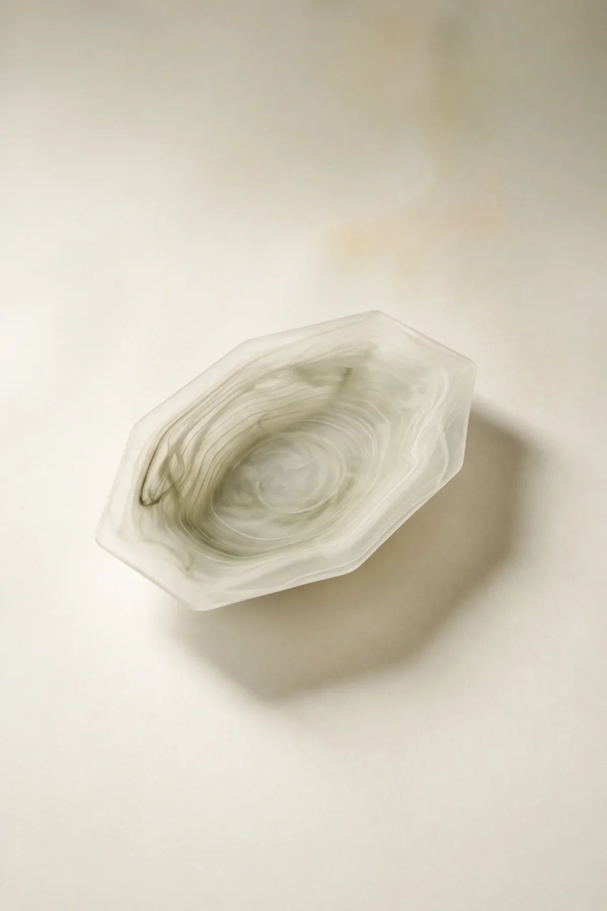 Still Current Sage Glass Serving Bowl