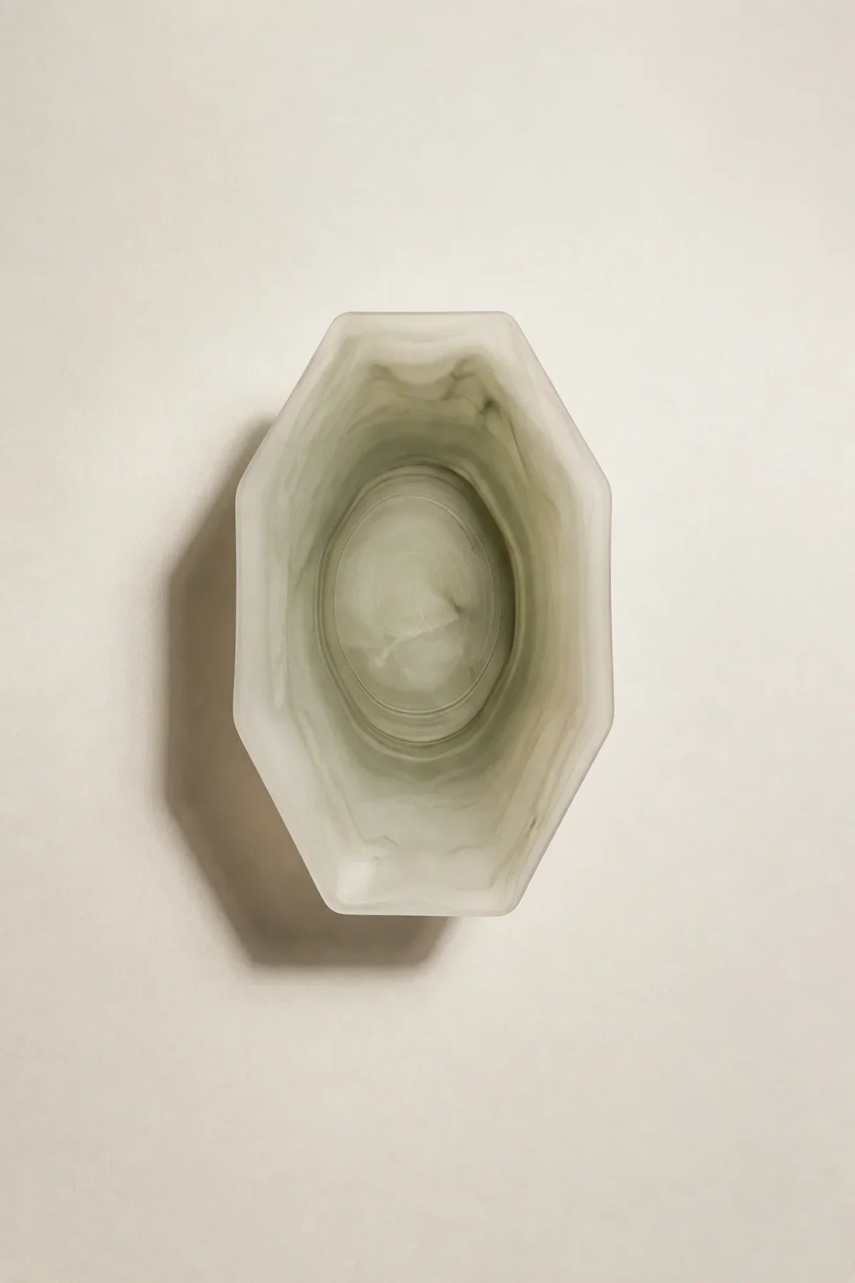 Still Current Sage Glass Serving Bowl