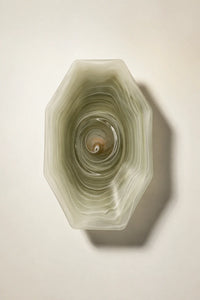 Still Current Sage Glass Serving Bowl