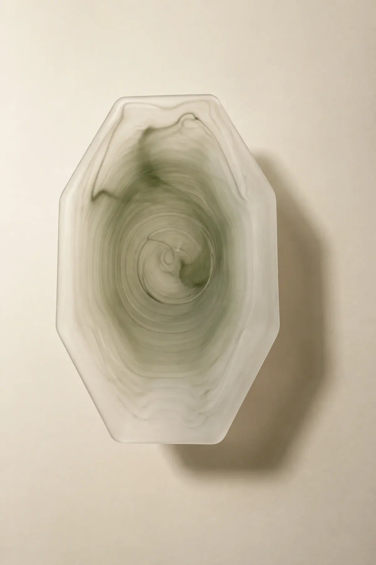 Still Current Sage Glass Serving Bowl