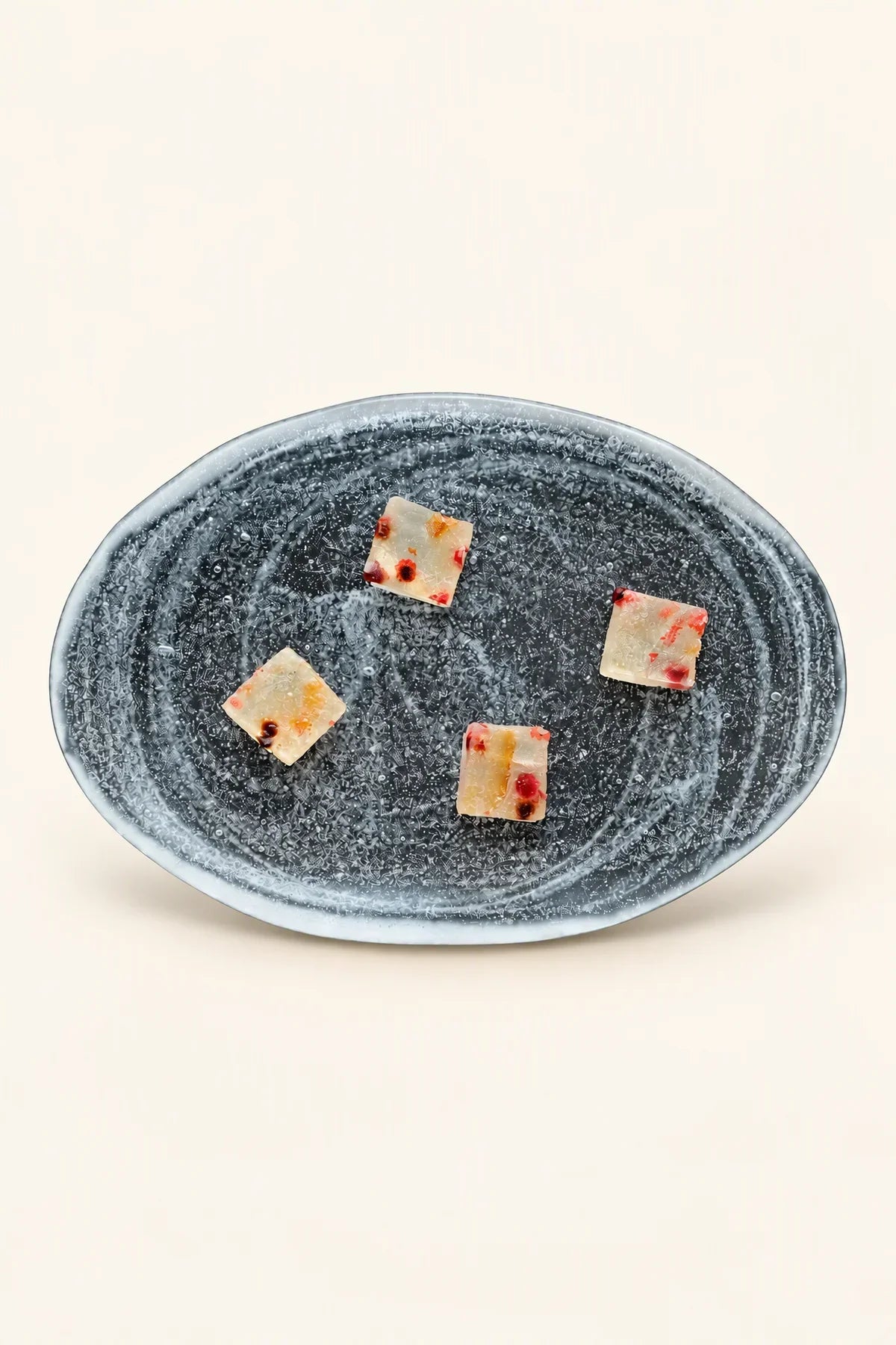 Frozen Tide Frosted Clear Glass Serving Plate